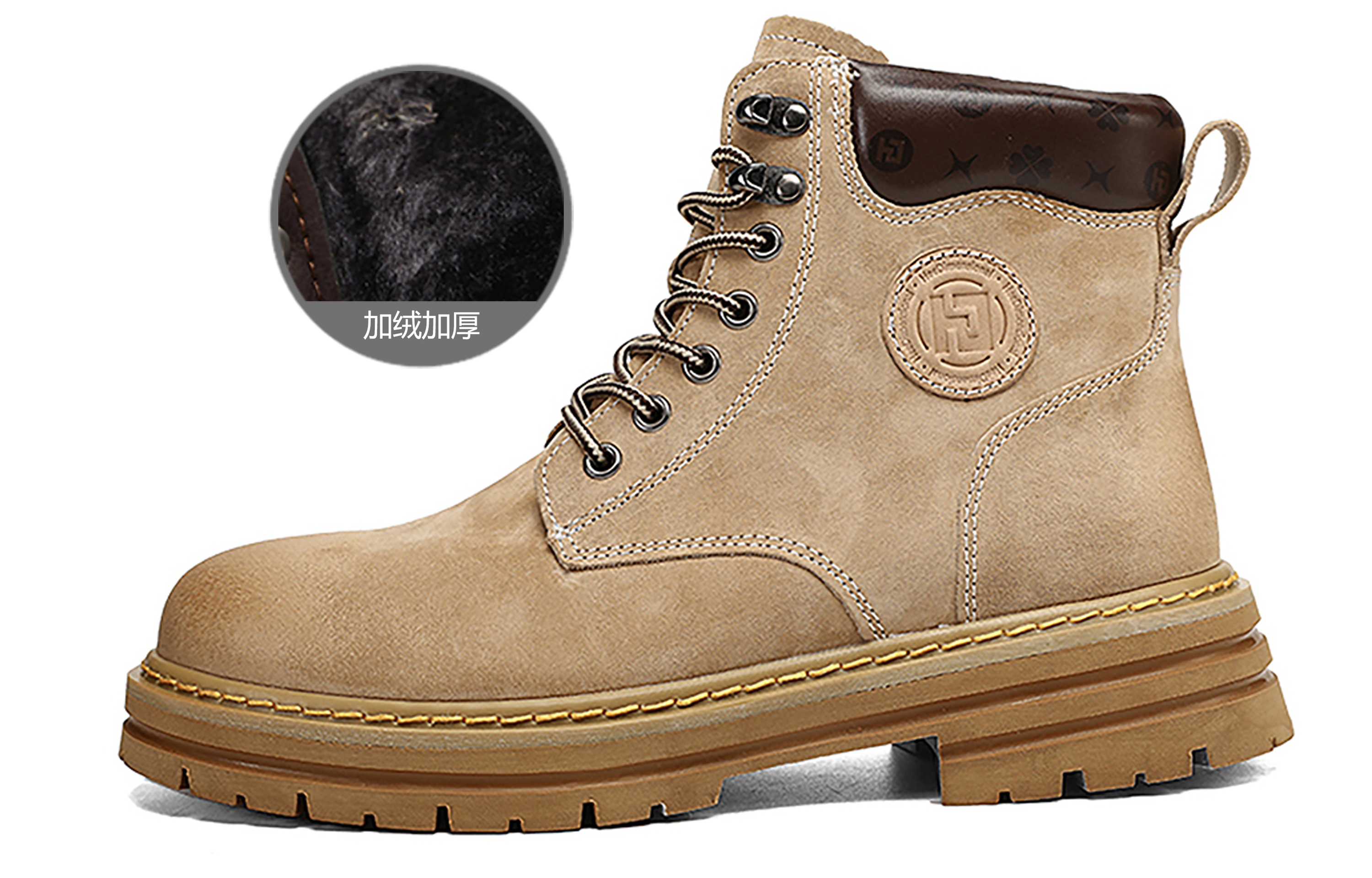 HeeDimensional Yellow Boots Short Workwear Combat Boots Unisex