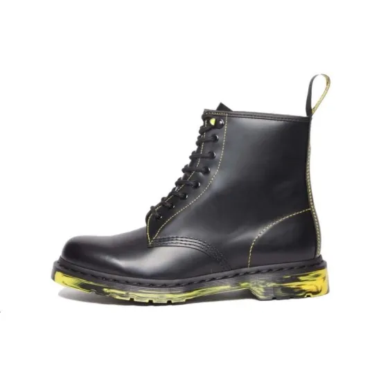 Dr.Martens Dr.Martens 1460 Marbled Sole Smooth Leather Lace Up Boots 'Black'