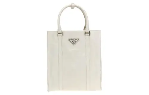 PRADA Cow Leather Handbag Women's White