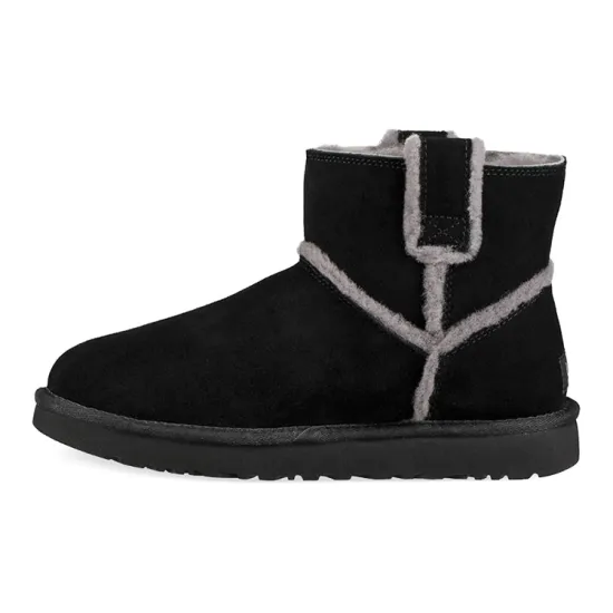 UGG Classic Mini Spill Seam Fleece Lined Black Women's