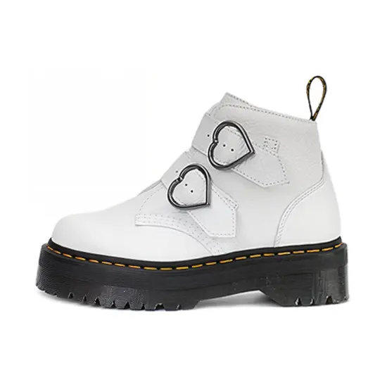 Dr.Martens Dr.Martens Devon Heart Leather Platform Boots 'White' Women's