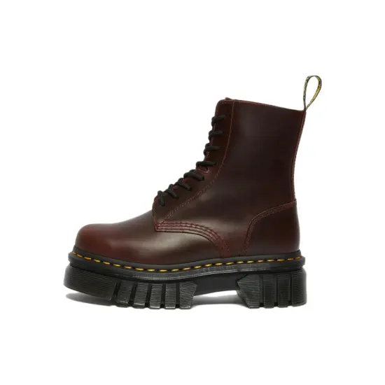 Dr.Martens Audrick Brando Leather Platform Lace Up Boots 'Brown' Women's