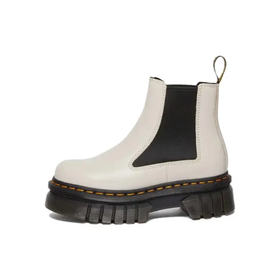 Dr.Martens Audrick Nappa Leather Platform Chelsea Boots 'Cobblestone Grey' Women's