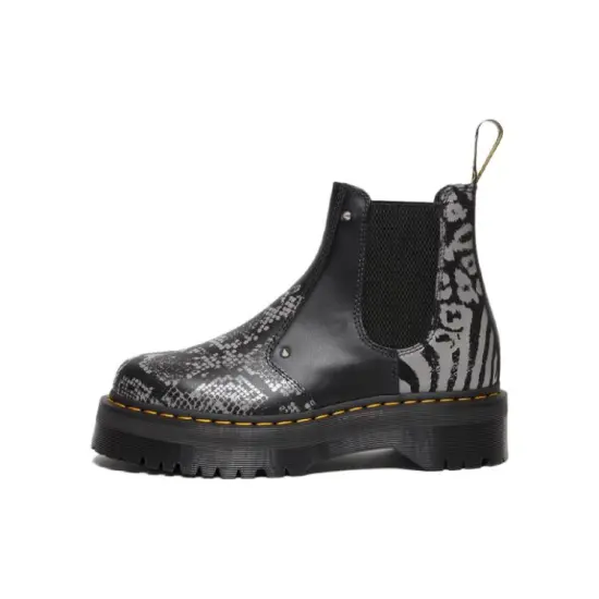 Dr.Martens 2976 Quad Platform Animal Print Boots 'Black Grey'