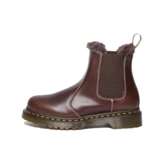 Dr.Martens 2976 Leonore Faux Fur Lined Chelsea Boots 'Dark Brown' Women's
