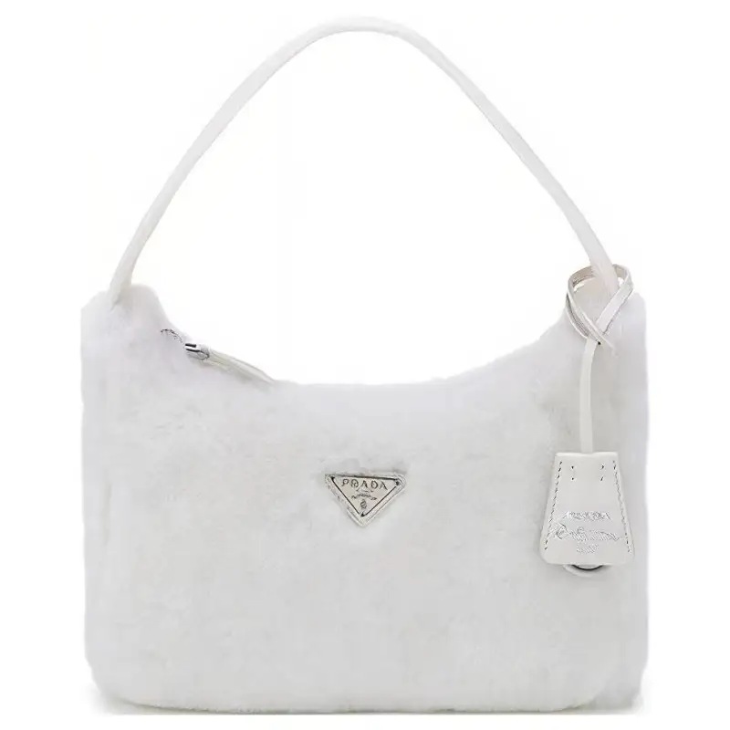 PRADA Fur Shoulder Bag, Handbag, Shoulder Bag Women's White