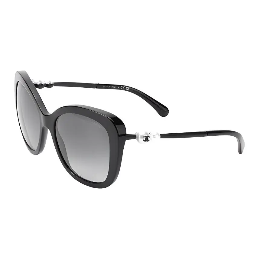 CHANEL Plate Frame Oval Sunglasses Women's