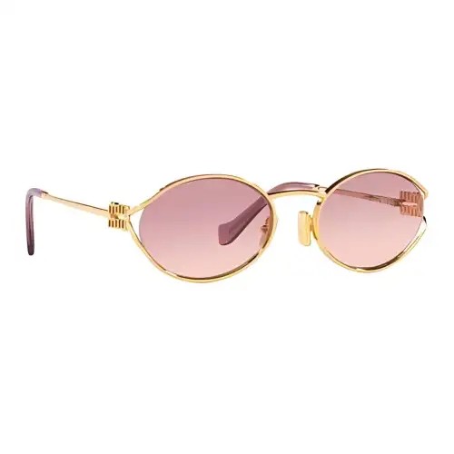 MIU MIU Eyewear Logo-plaque Oval-frame Sunglasses