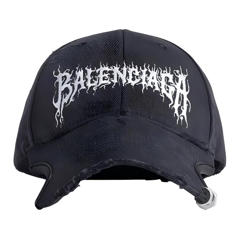 Кепка Balenciaga с вышивкой (черная)