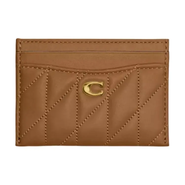 COACH Card Case Nappa Leather Card Holder Women's Brown