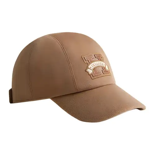 HERMES H Sellier Cashmere Baseball Caps Unisex Brown/Green