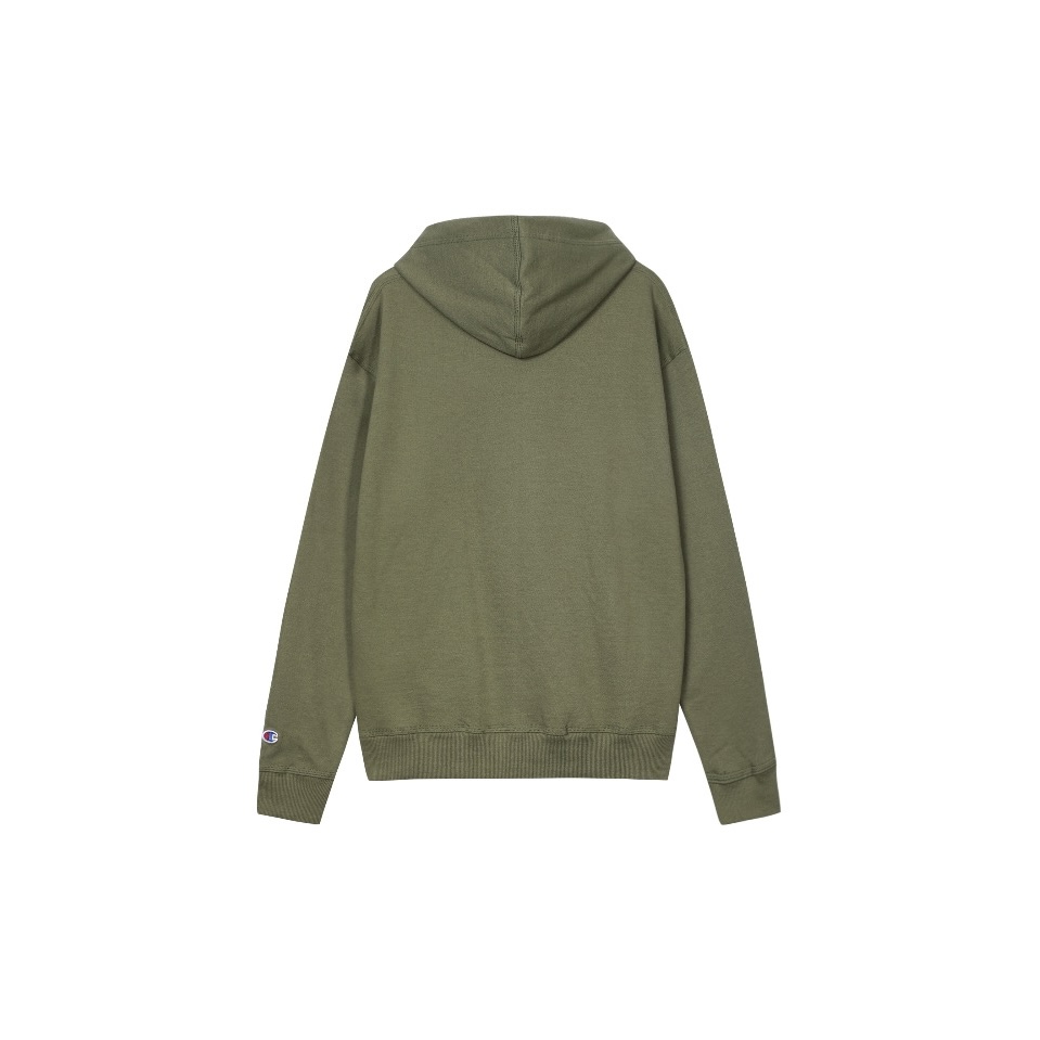 Champion Double Logo Embroidery Pullover Sweatshirt Loose Fit Elastic Cuff Fleece Lined Sweatpants