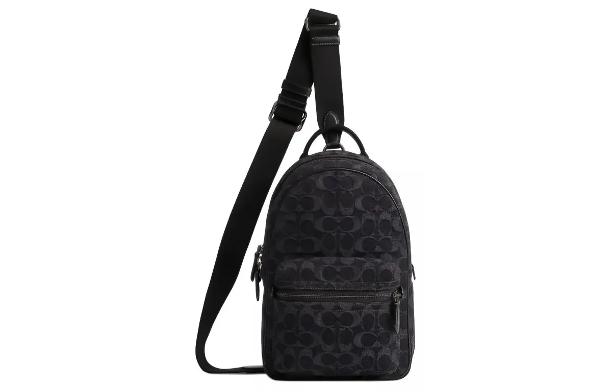 COACH Charter Denim Shoulder Bag, Crossbody Bag Small Men's Black