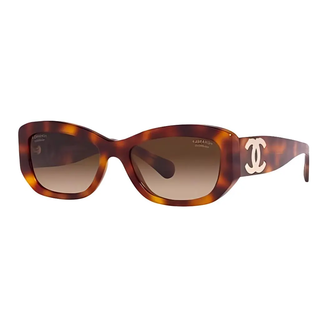 CHANEL Irregular Shape Sunglasses Women's