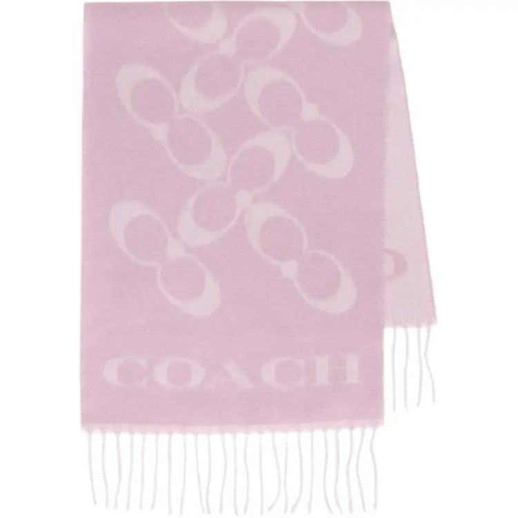 COACH Wool Cashmere Knit Scarves Women's Pink
