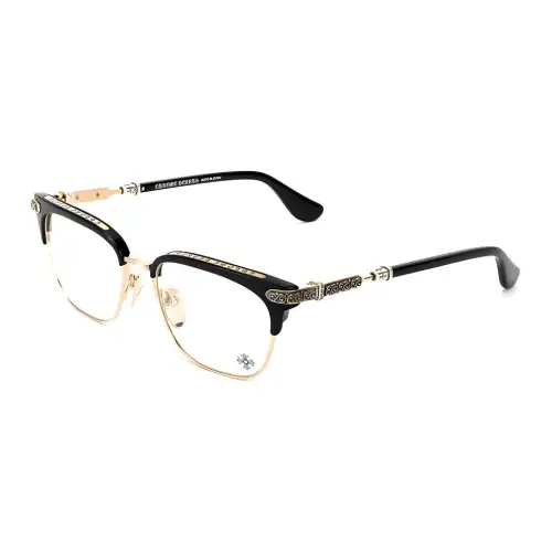 Chrome Hearts Plate And Metal Square Eyeglass Frames Unisex Black