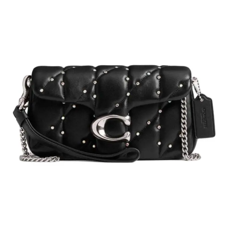 COACH Tabby Leather Shoulder Bag, Crossbody Bag Small Women's Black