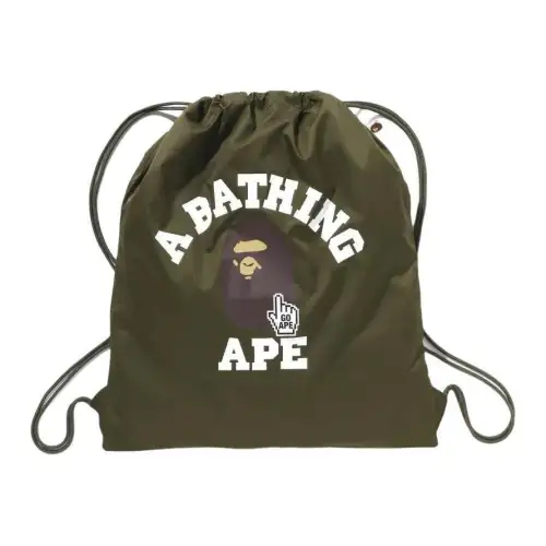 A BATHING APE Polyester Backpack Regular Unisex Olive Green