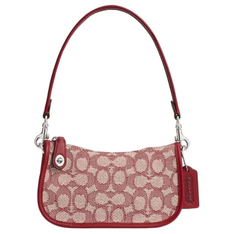 COACH Swinger Jacquard Handbag Small Women's Rubies Ivory