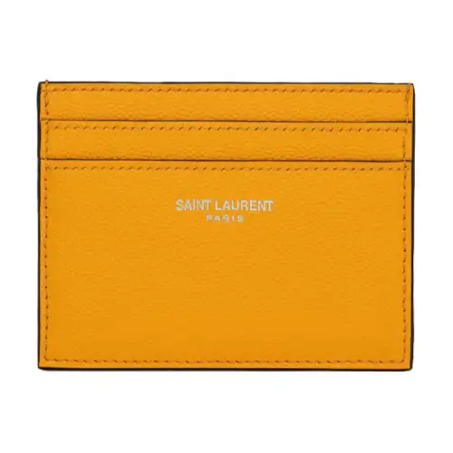 SAINT LAURENT PARIS Calfskin Card Holder Women's Orange