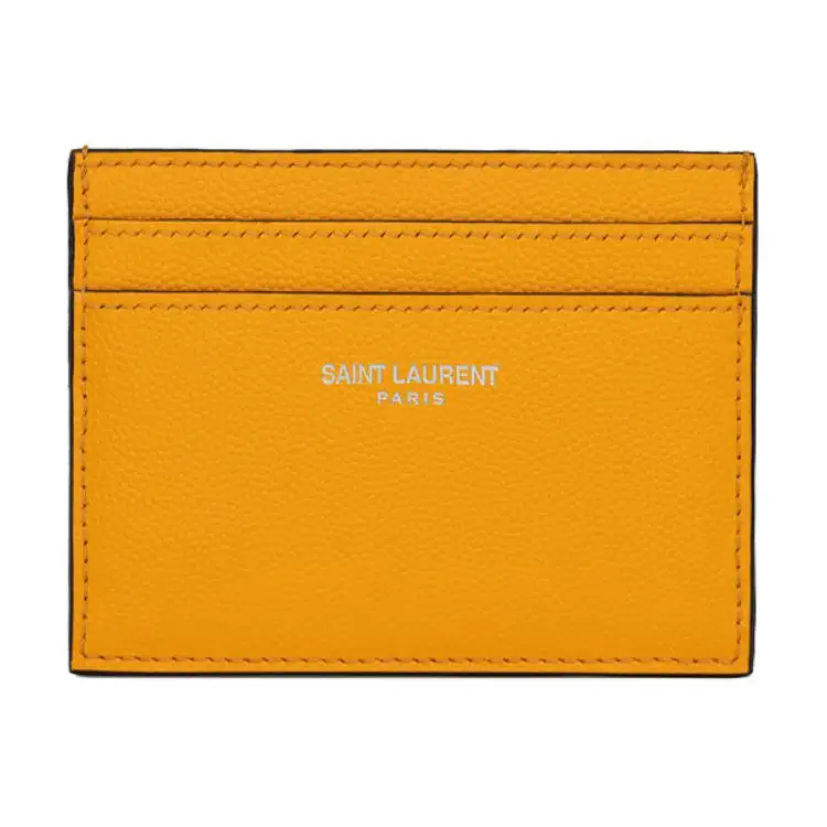SAINT LAURENT PARIS Calfskin Card Holder Women's Orange