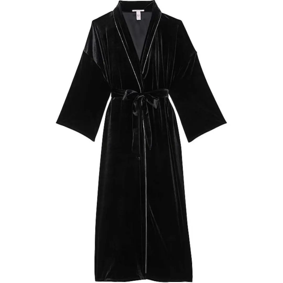 Victoria's Secret 24 Big Show Collection SEXY KI Sleep Robe Women's Black