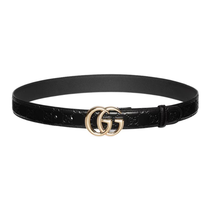 Женский ремень Gucci GG Marmont (черный)