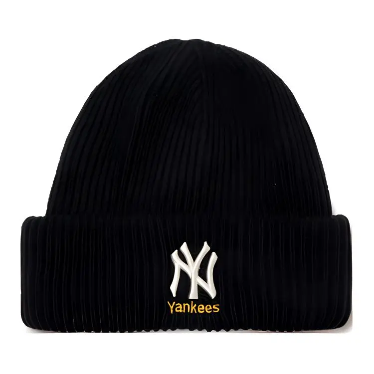 MLB Plush Yarn Beanies Unisex Black