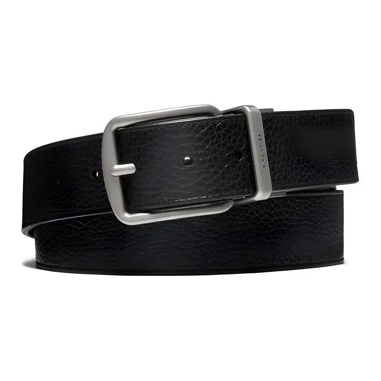 COACH Cow Leather Belts Men's Black/Brown Width 3.5cm