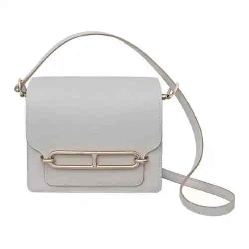 HERMES Roulis Evercolor Calfskin Crossbody Bags Regular Women's 80 Gris Perle Pearl Gray