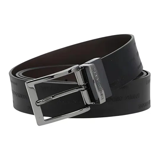 EMPORIO ARMANI Logo Embossed Reversible Belt
