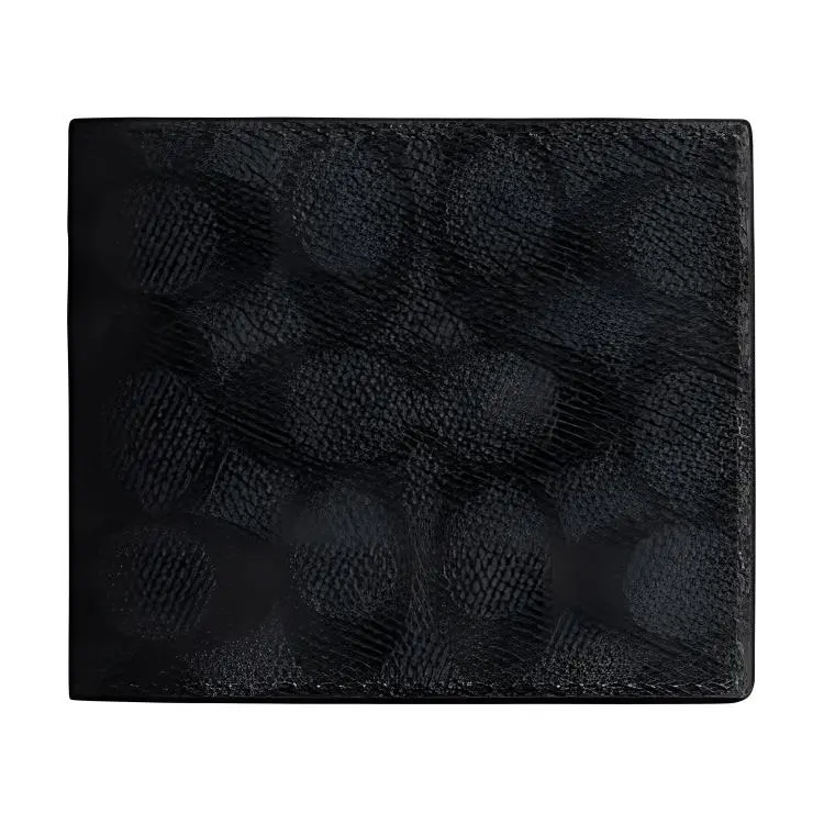 COACH Billfold Wallet Coated Canvas Wallet Small Men's Black