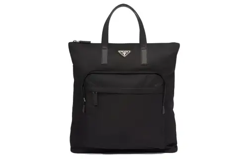 PRADA Re NylonSaffiano Nylon Handbag Men's Black