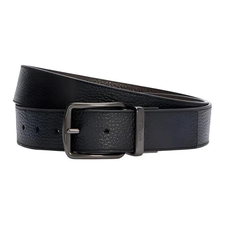 COACH Leather Belts Men's Black Width 3.8cm