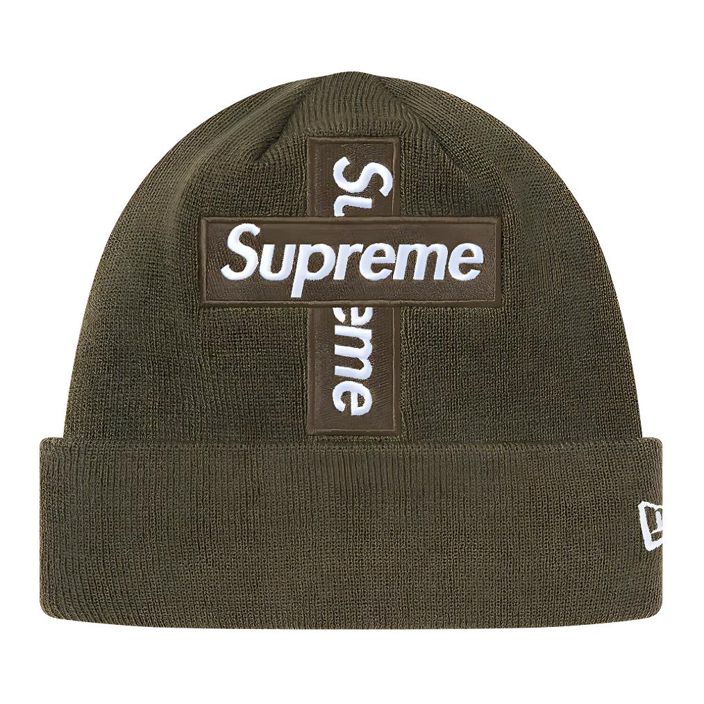 Шапка Supreme x New Era FW20 Week 15 Cross Box Logo Beanie (серая)