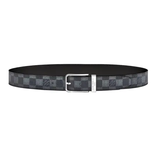 LOUIS VUITTON Pont Neuf Belt Damier Graphite 35 Mm