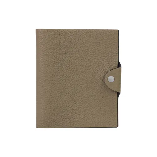 HERMES Togo Calfskin Storage Bag Unisex Beige
