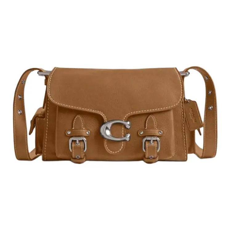 COACH Cargo Soft Tabby Cow Leather Portable Crossbody Bag, Shoulder Bag Medium Women's Mel Brown