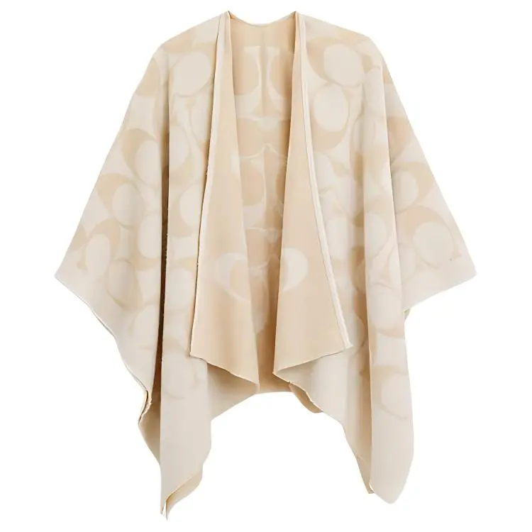 COACH Sheep Wool Shawls Women's Chalk White