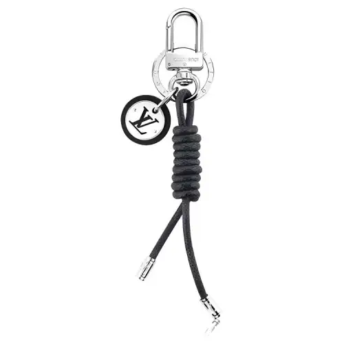LOUIS VUITTON 4 Key Holder Metal Charms Unisex Silver Black