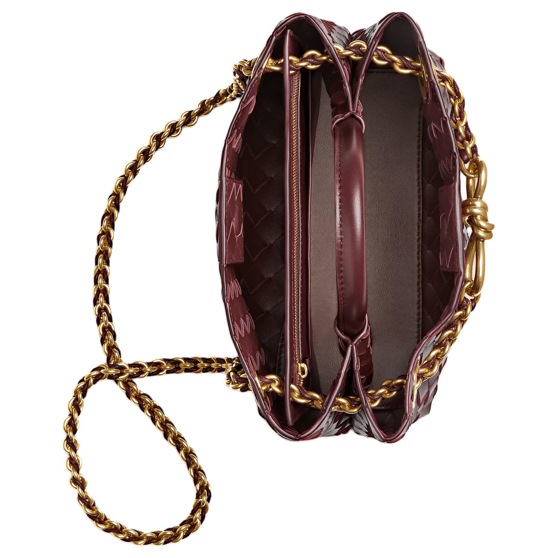 Женская сумка Bottega Veneta (бордовая) — фото 4