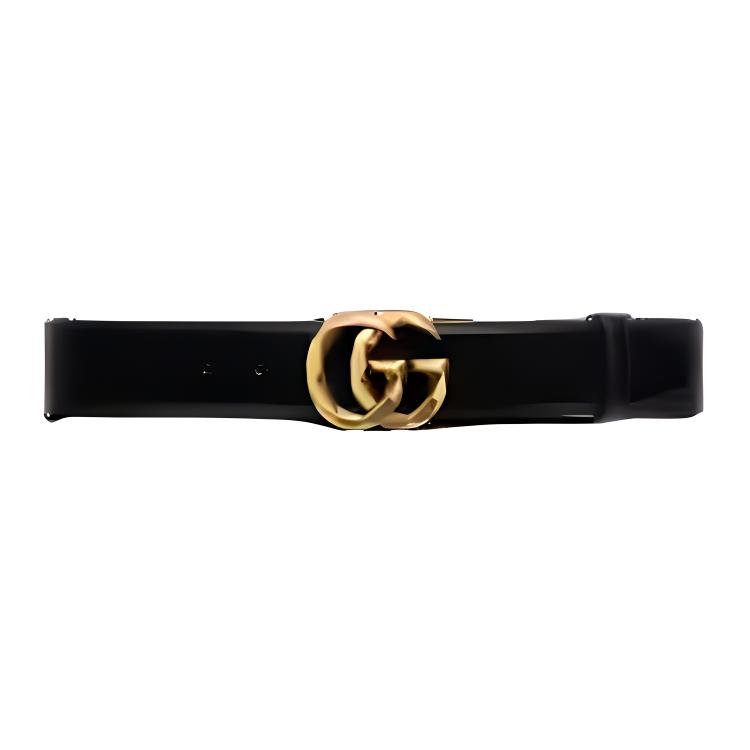 Мужской ремень Gucci GG Marmont Кожаный с пряжкой (черный)