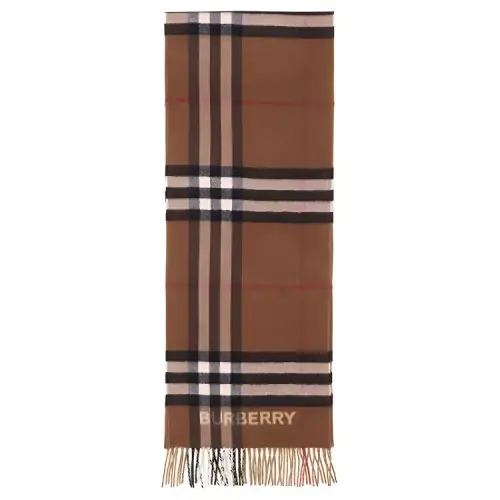 two-tone checked cashmere scarf