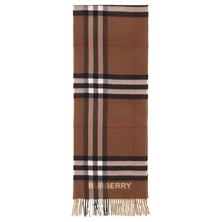two-tone checked cashmere scarf