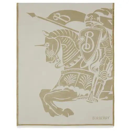 Burberry Ekd Logo-jacquard Frayed Scarf