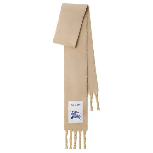 Burberry Wool Mohair Polyamide Knit Scarves Unisex Beige