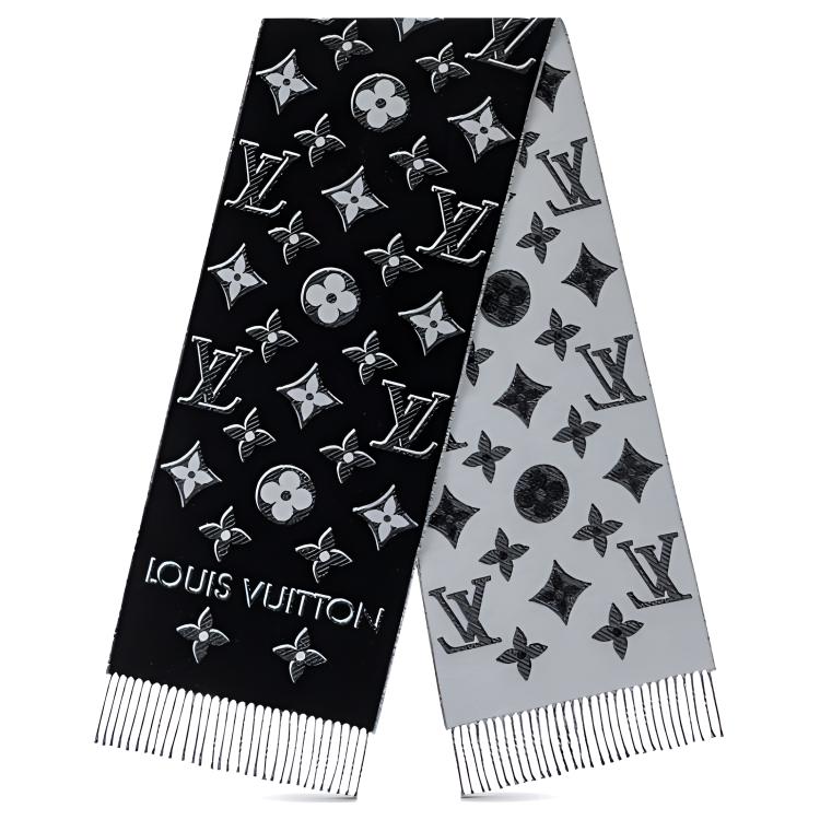 Женский шарф Louis Vuitton шерстяной (черный)
