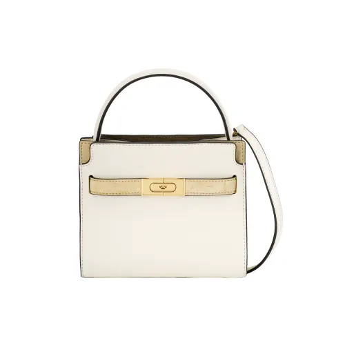 TORY BURCH Lee Radziwill Calfskin Handbag, Shoulder Bag, Crossbody Bag Mini Women's Ecru