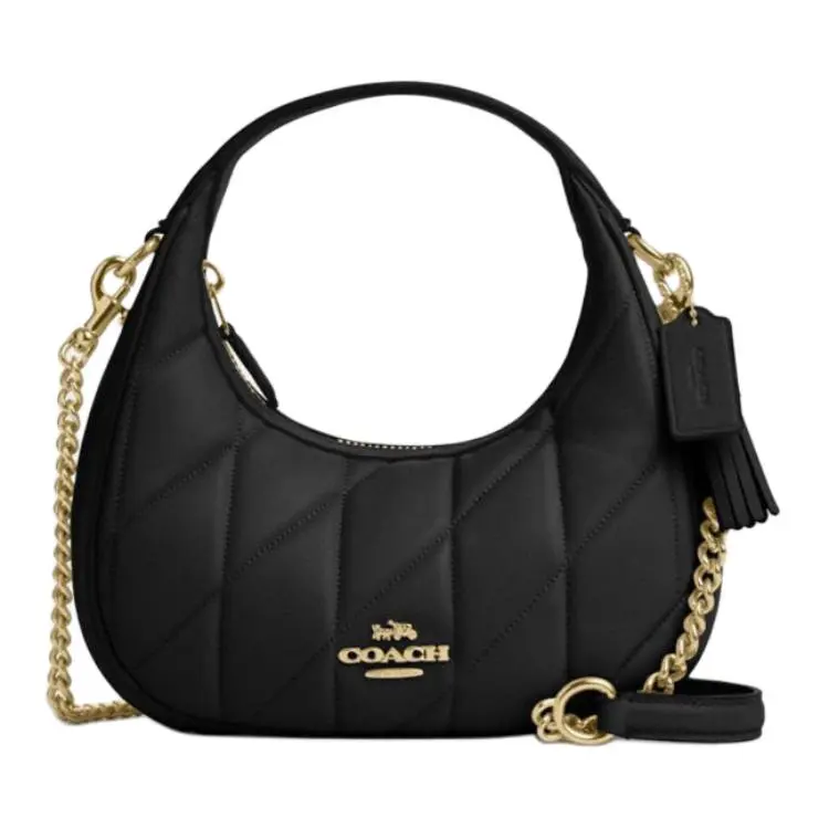 COACH CARMEN Sheepskin Chain Bag, One Shoulder Handbag Small Women's Black
