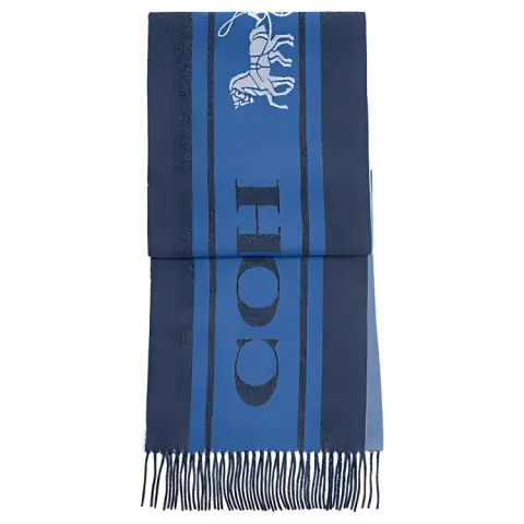 COACH Wool Cashmere Scarf Unisex Marine Blue